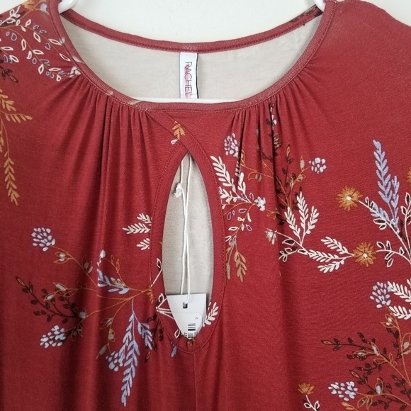 NWT Rachel Pally Lynwood Midi Dress Burgundy Garland Print Size M Stretchy - Picture 12 of 16